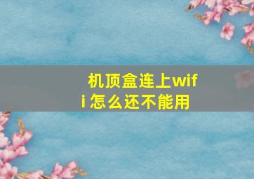 机顶盒连上wifi 怎么还不能用